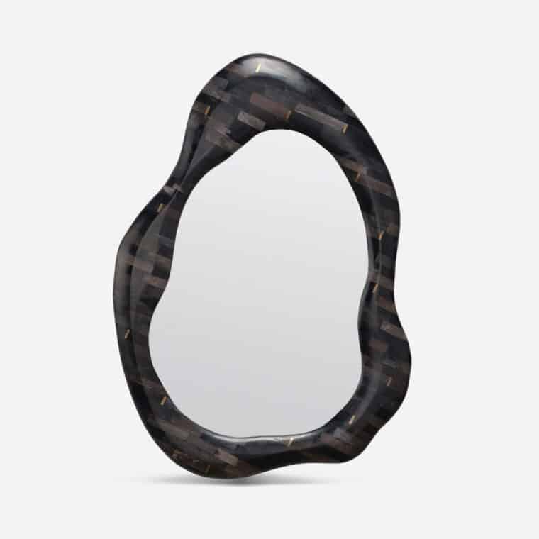 Joss Asymmetrical Petrified Wood Mirror