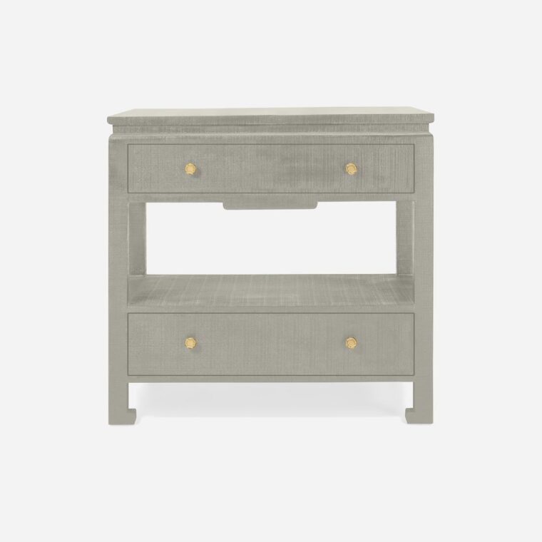Large Wylder High Gloss Linen Nightstand - Image 2