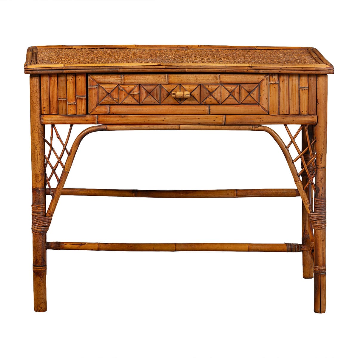 Vintage French Bamboo and Rattan Console - Image 2