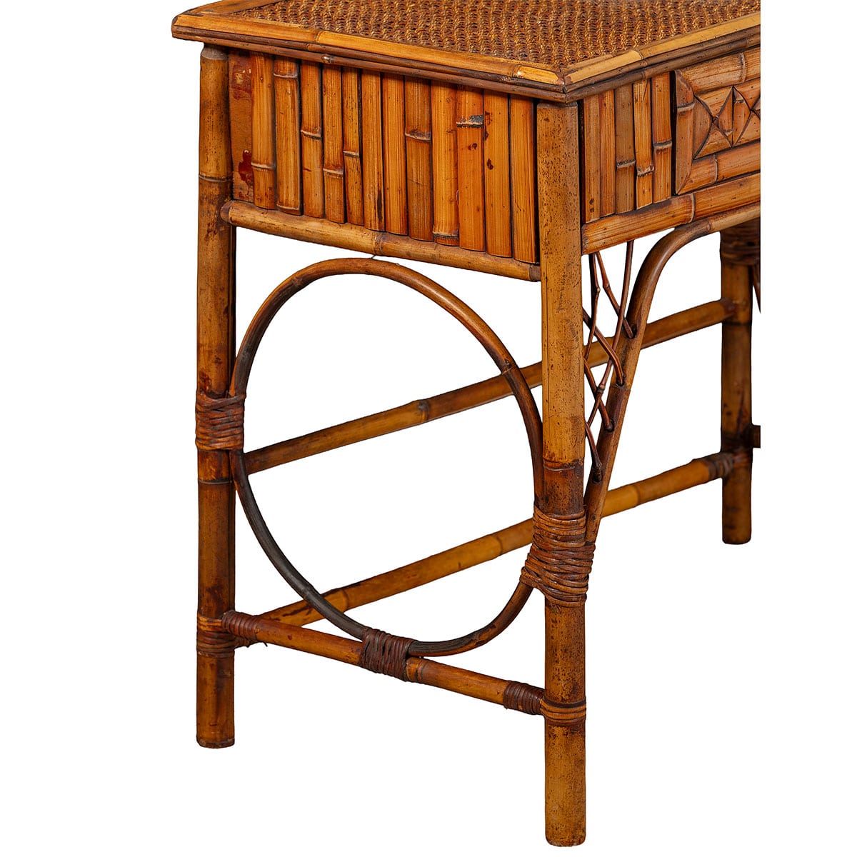Vintage French Bamboo and Rattan Console - Image 4