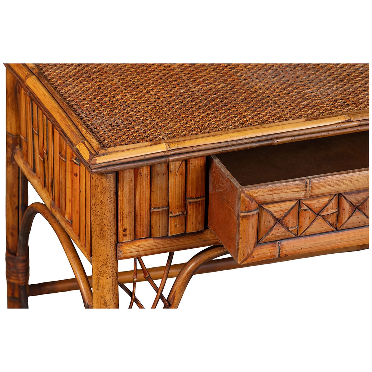 Vintage French Bamboo and Rattan Console - Image 5