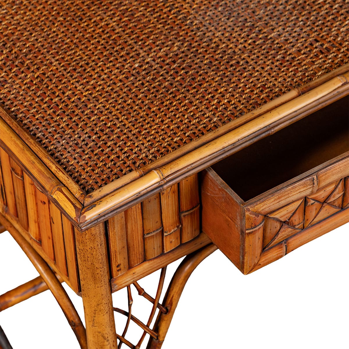 Vintage French Bamboo and Rattan Console - Image 8