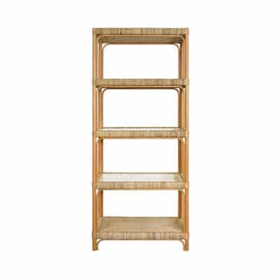 Rattan and Seagrass Wrapped Etagere