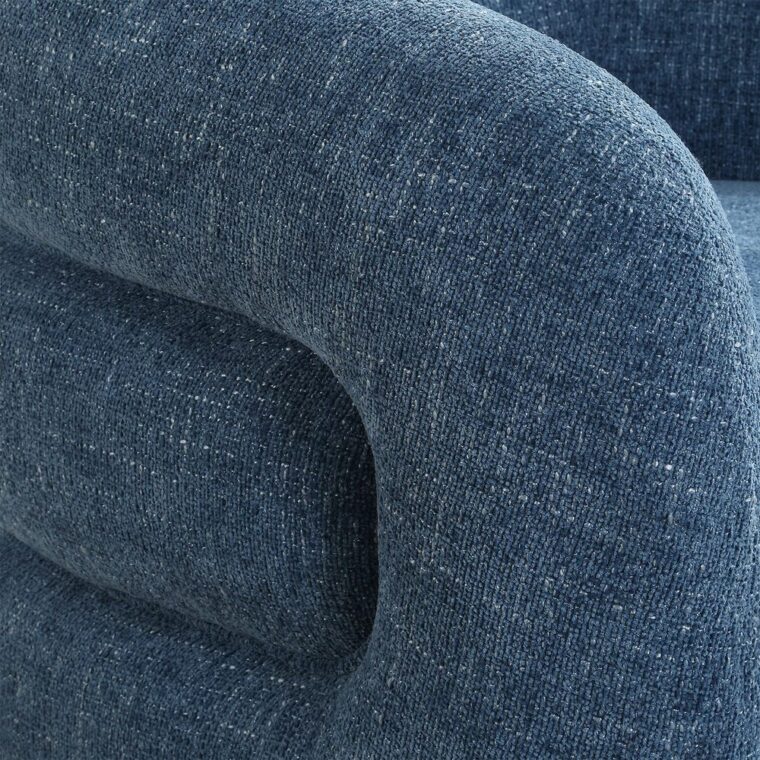 Blueberry Chenille Swivel Barrel Style Chair - Image 6