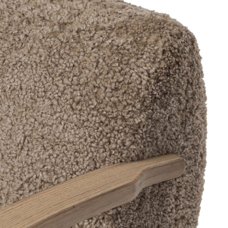 Low Slung Shearling Chair with Bent Wood Frame - Image 11