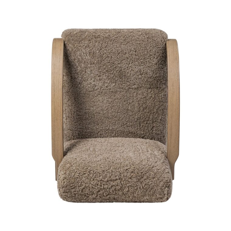 Low Slung Shearling Chair with Bent Wood Frame - Image 10
