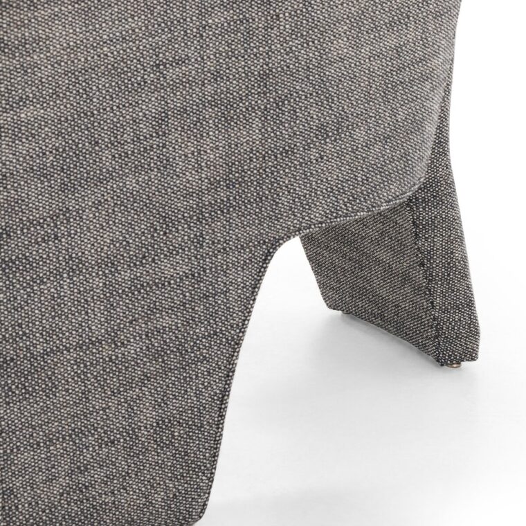 Three Legged Italian Smoke Performance Fabric Arm Chair - Image 8