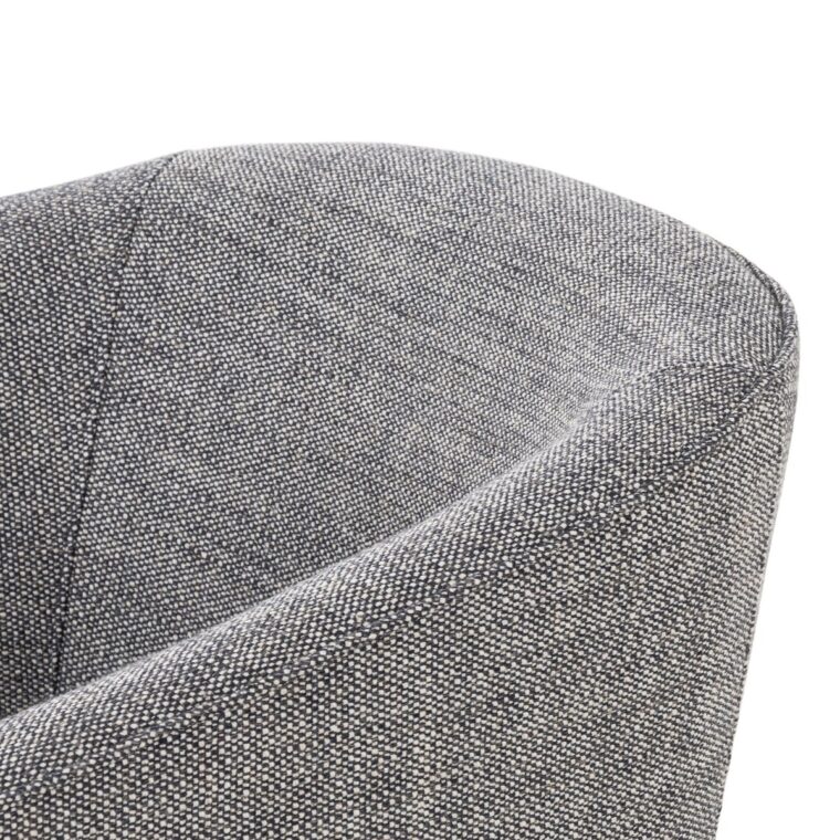 Three Legged Italian Smoke Performance Fabric Arm Chair - Image 5