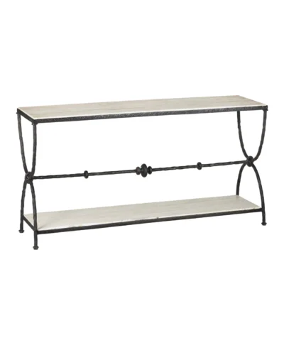 White Travertine Console Table