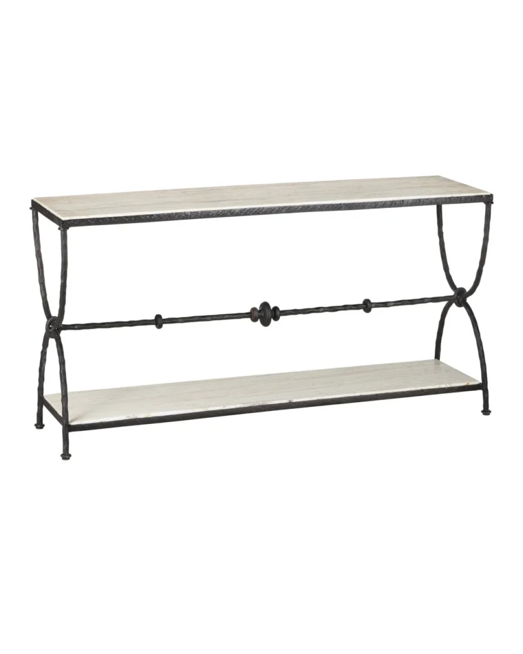 White Travertine Console Table