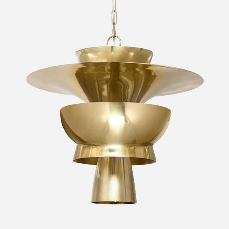Mid-Century Modern Polished Gold Pendants