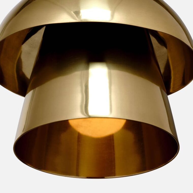 Mid-Century Modern Polished Gold Pendants - Image 6