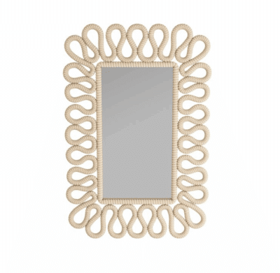 Fluid Wave Ivory Rope Mirror