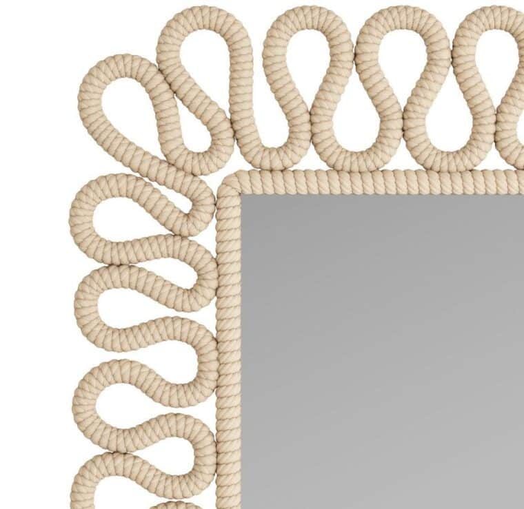 Fluid Wave Ivory Rope Mirror - Image 4