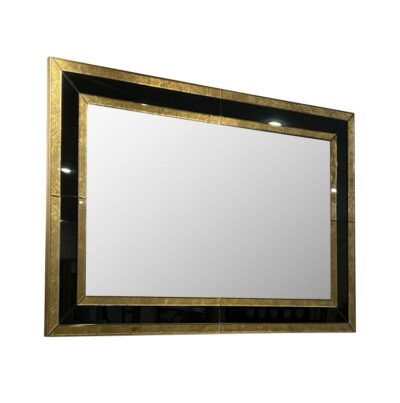 Medium Eglomise Black and Gold Mirror
