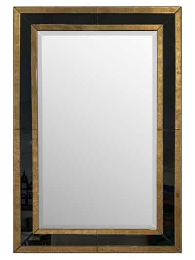 Medium Eglomise Black and Gold Mirror