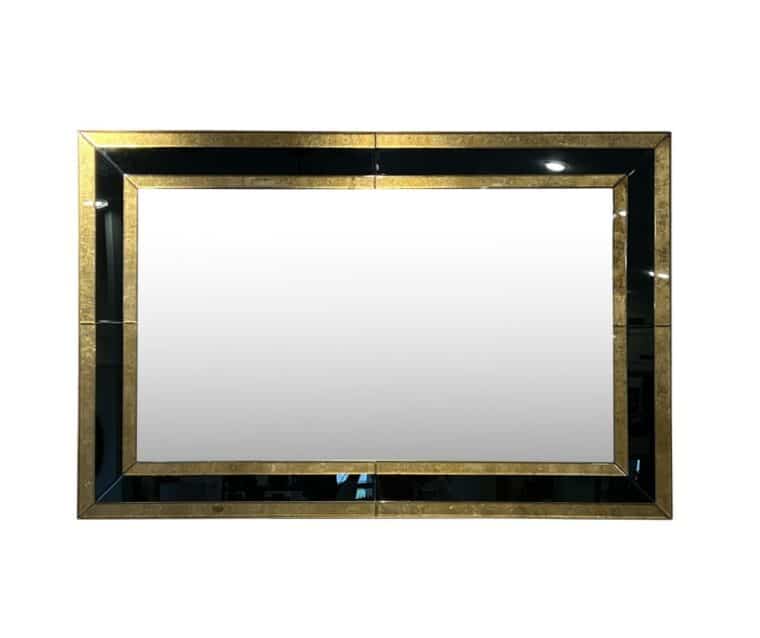Medium Eglomise Black and Gold Mirror - Image 2