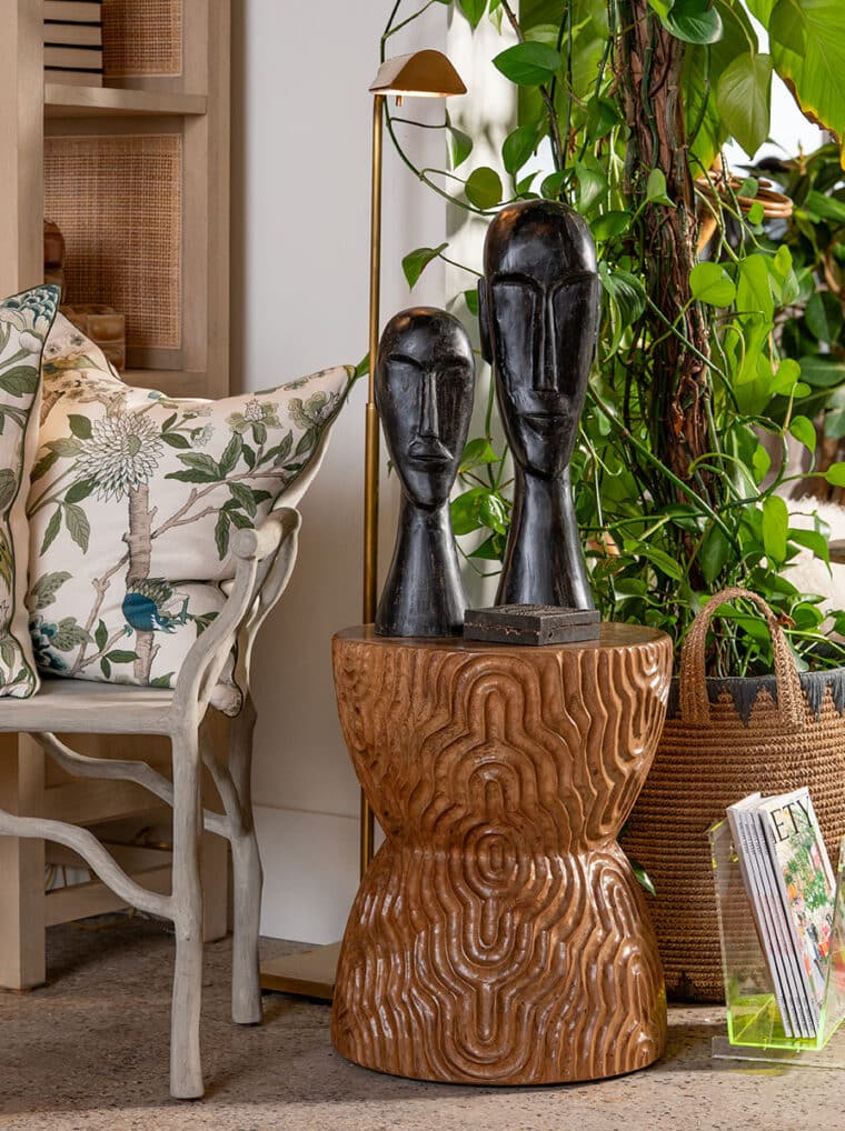 Kalani Hand Carved Wood Stool - Image 5