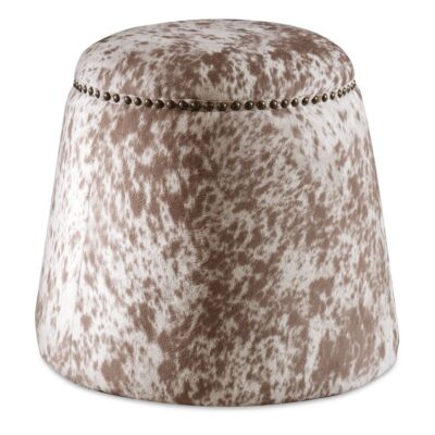 Faux Cow Hide Gumdrop Ottoman