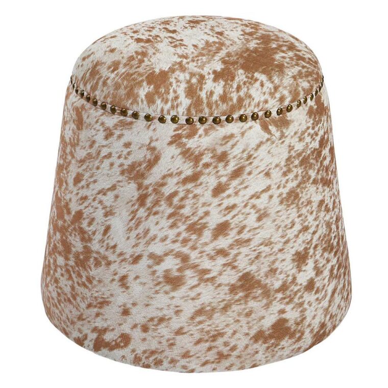 Faux Cow Hide Gumdrop Ottoman - Image 2