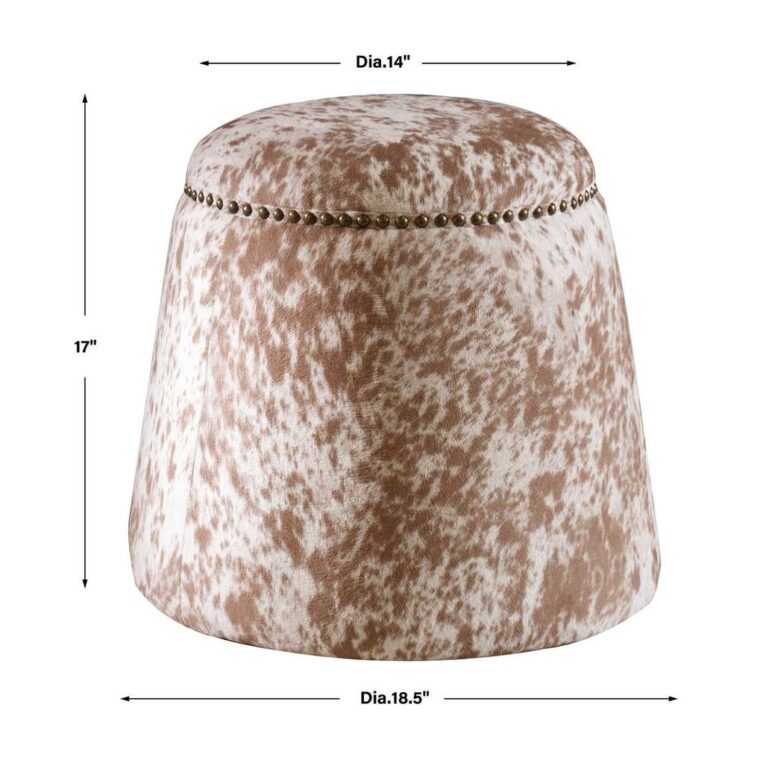 Faux Cow Hide Gumdrop Ottoman - Image 6
