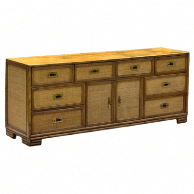 Vintage Captiva Faux Bamboo Caned Campaign Chest
