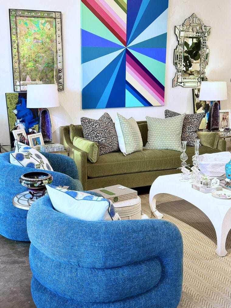 Blueberry Chenille Swivel Barrel Style Chair - Image 13