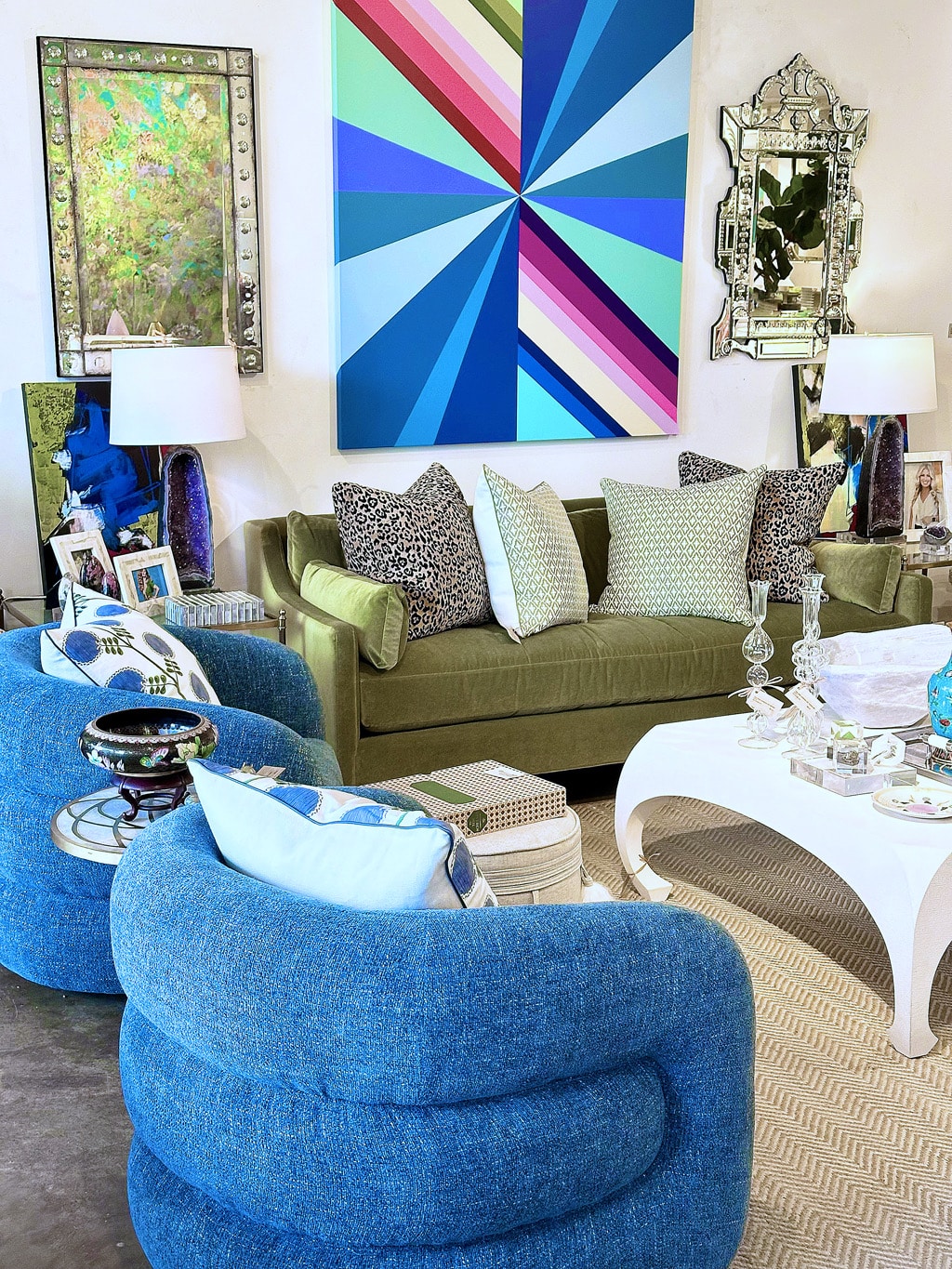 Blueberry Chenille Swivel Barrel Style Chair - Image 13