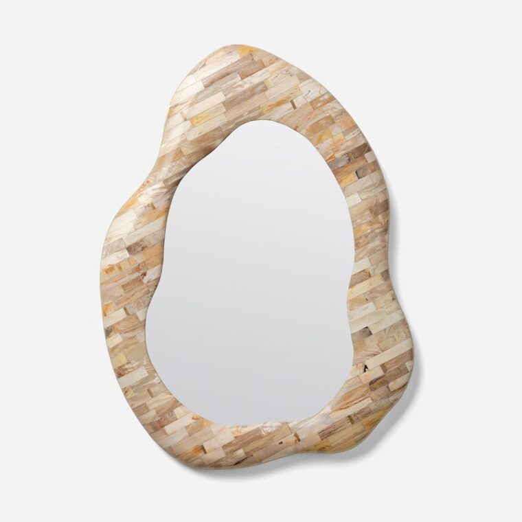 Joss Asymmetrical Petrified Wood Mirror - Image 4