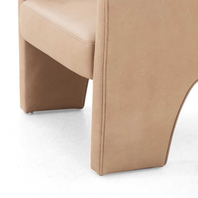 Three Legged Italian Leather Arm Chair - Image 16