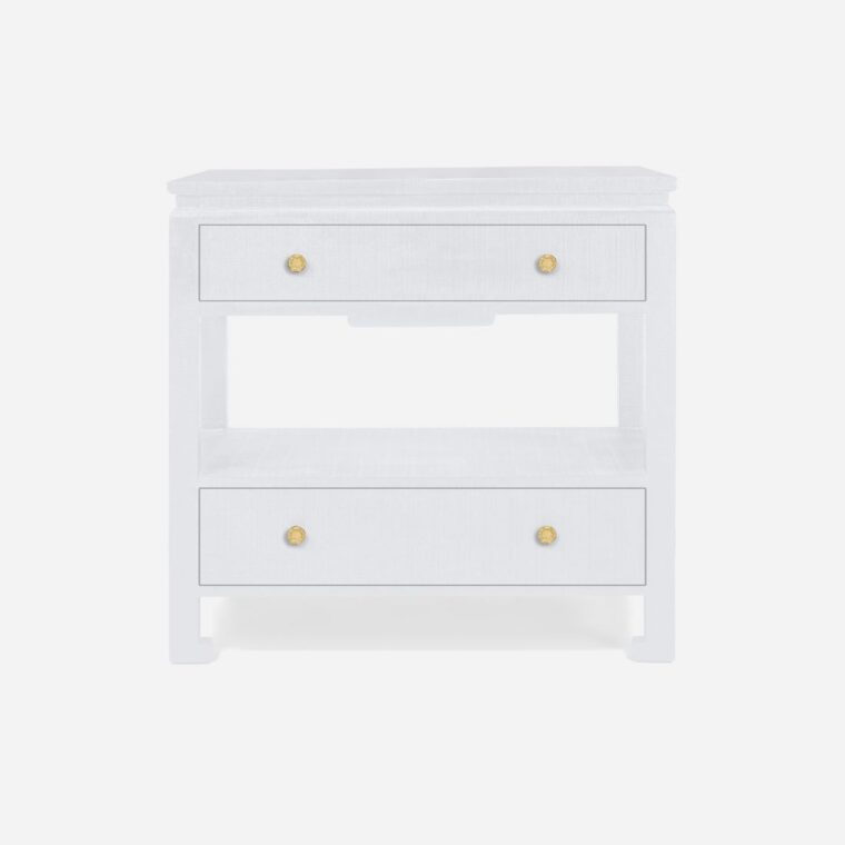 Large Wylder High Gloss Linen Nightstand - Image 3