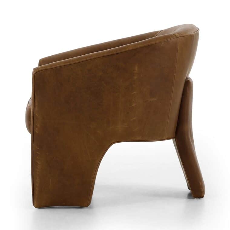 Three Legged Italian Leather Arm Chair - Image 20
