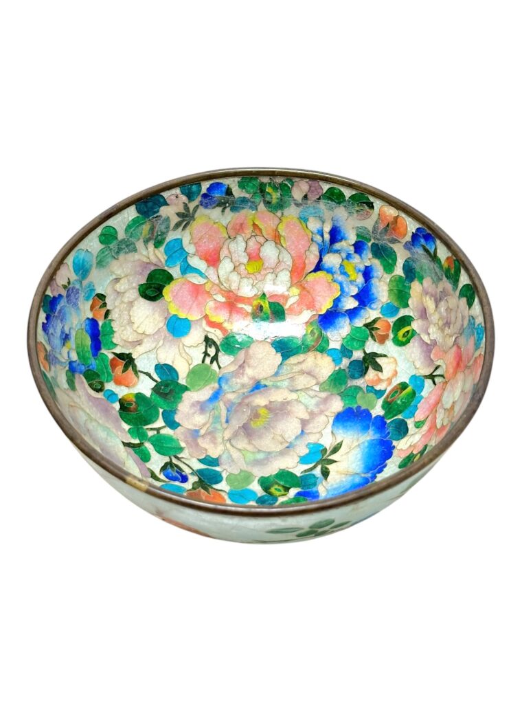 Antique Japanese Cloisonné Floral Bowl - Image 4