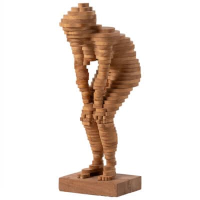 Vintage Layered Wood Woman Figure Sculpture