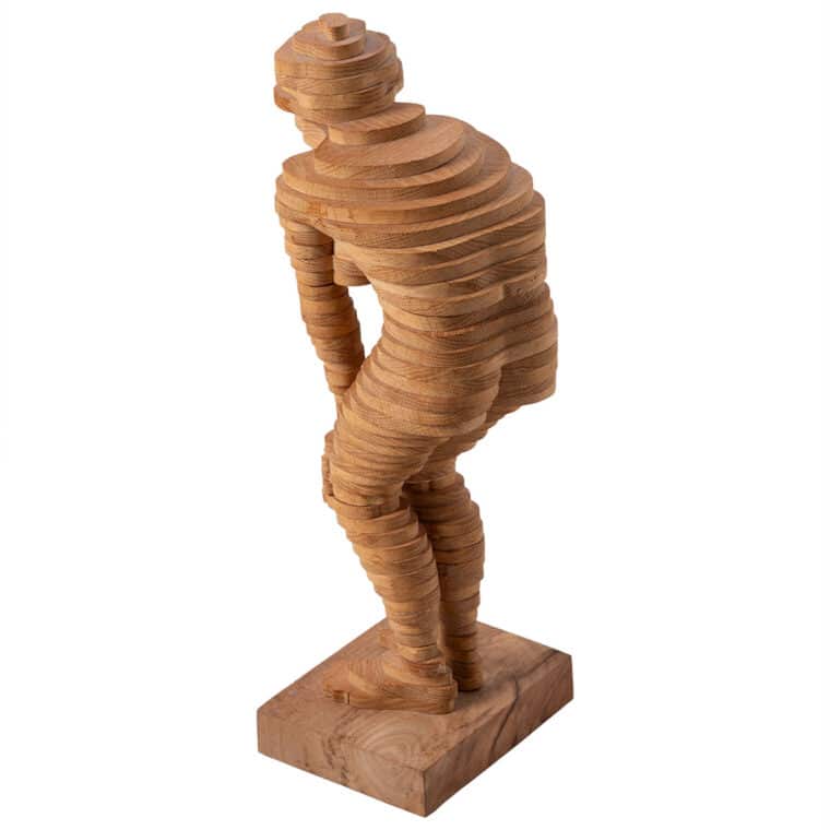 Vintage Layered Wood Woman Figure Sculpture - Image 4
