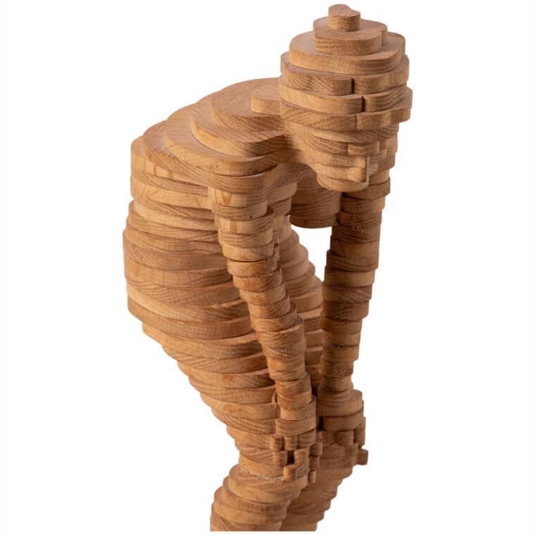 Vintage Layered Wood Woman Figure Sculpture - Image 11