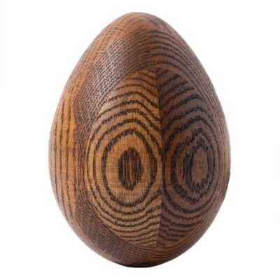 Vintage Carved Wood Egg Sculpture