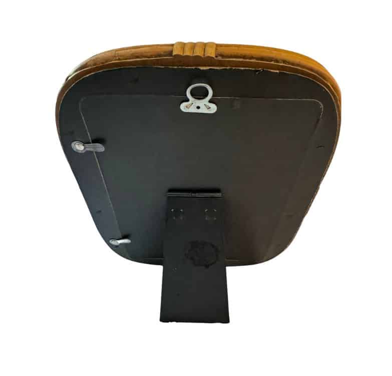 Close-up of Vintage Oval Bamboo Frame, showcasing intricate details and rich texture in dark wood finish.