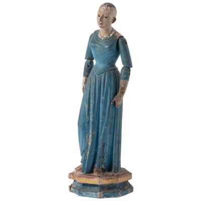 Antique Painted Wood Cage Doll
