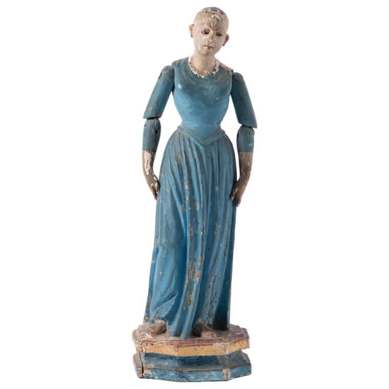 Antique Painted Wood Cage Doll - Image 5