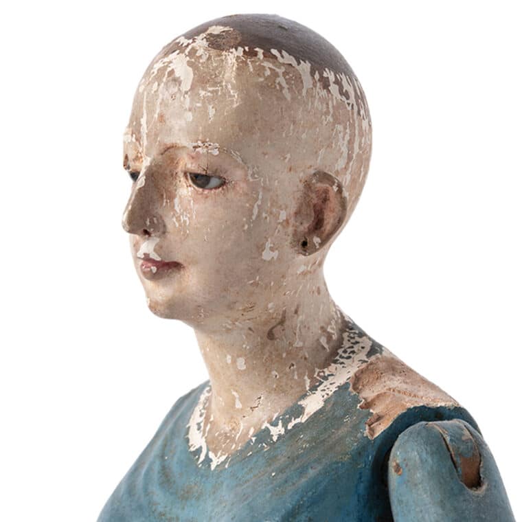 Antique Painted Wood Cage Doll - Image 8