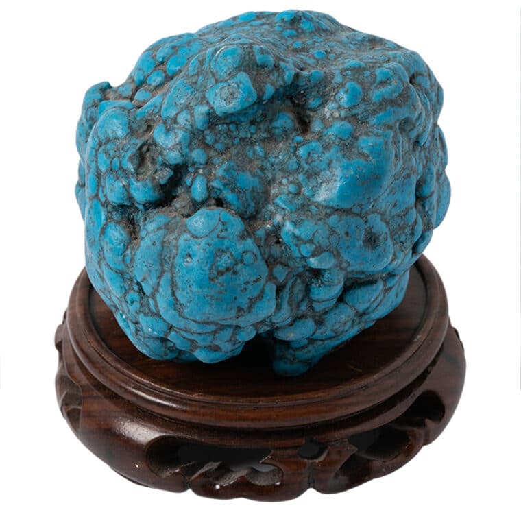 Vintage Turquoise Stone on Stand - Image 2