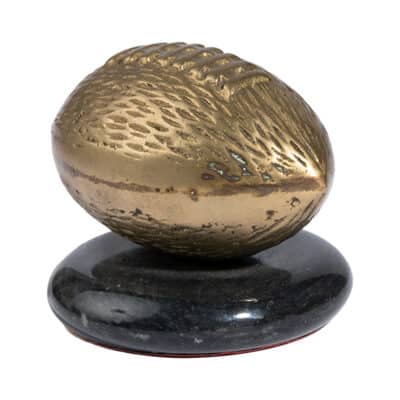 Vintage Brass Football Paperweight