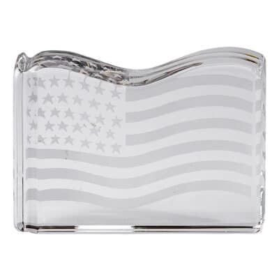 Vintage Crystal American Flag Paperweight