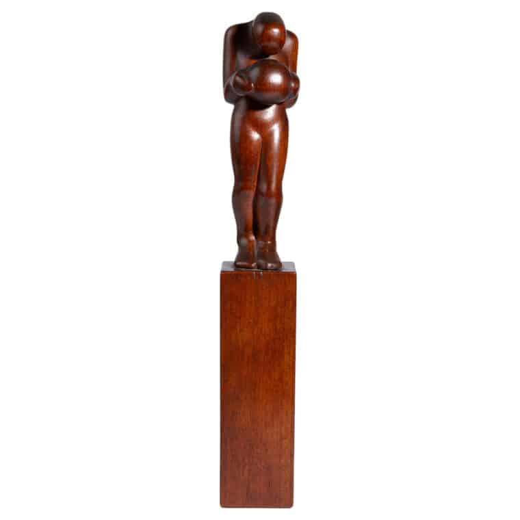 Vintage Carved Wood Male Figure - Image 2