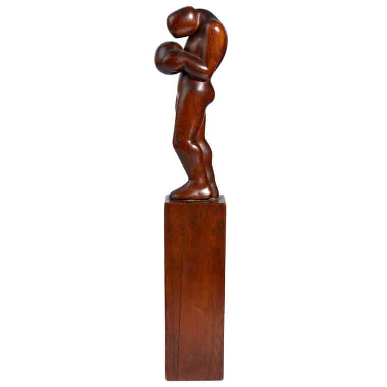 Vintage Carved Wood Male Figure - Image 3