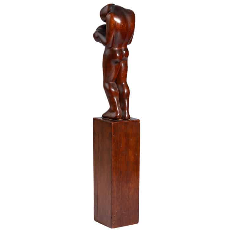 Vintage Carved Wood Male Figure - Image 4