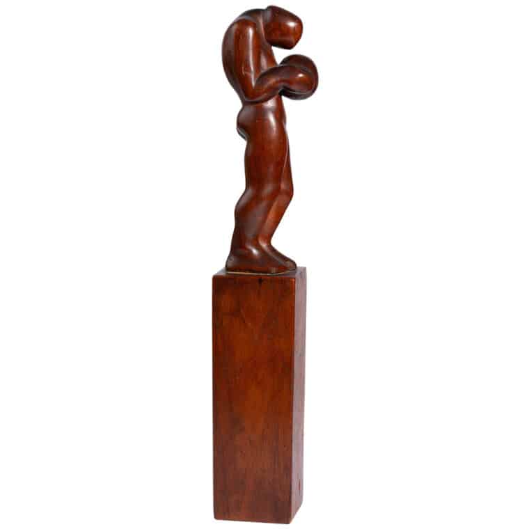 Vintage Carved Wood Male Figure - Image 5