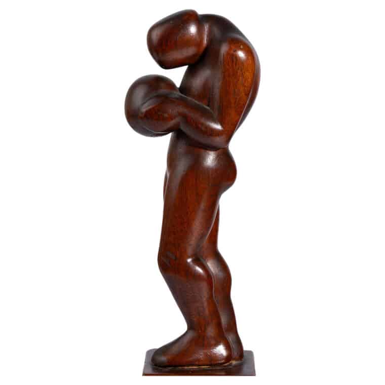 Vintage Carved Wood Male Figure - Image 7