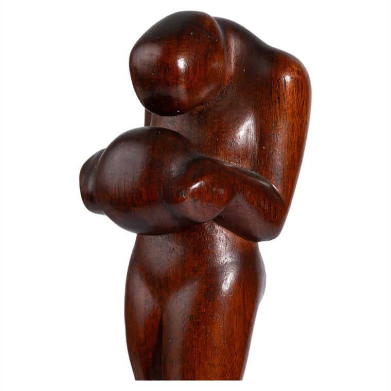Vintage Carved Wood Male Figure - Image 8